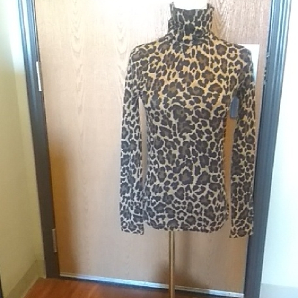 NWT J. Crew Leopard Print Turtleneck Top